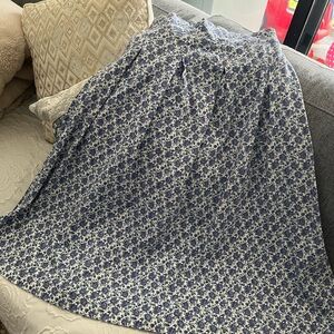 Floral Blue and White Skirt